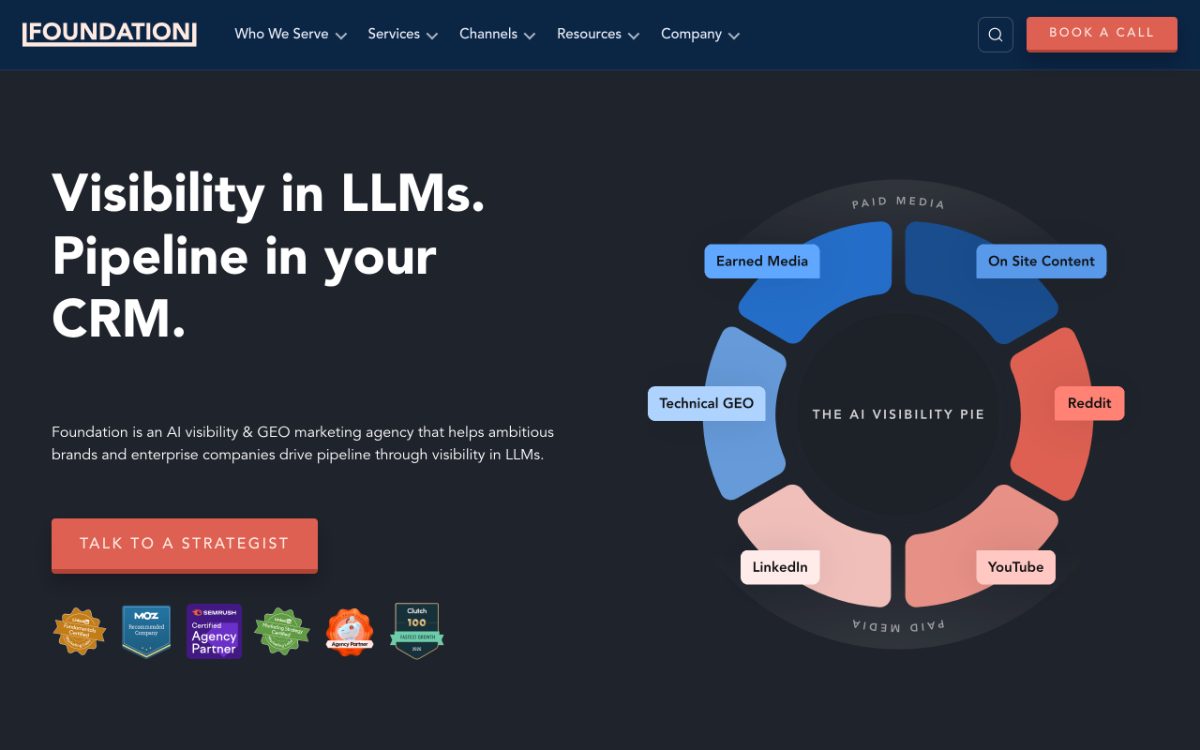 Screenshot of the Foundation website