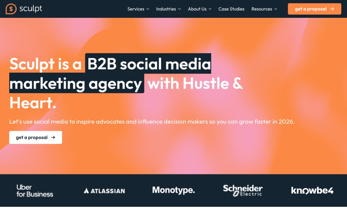Screenshot of the Sculpt website