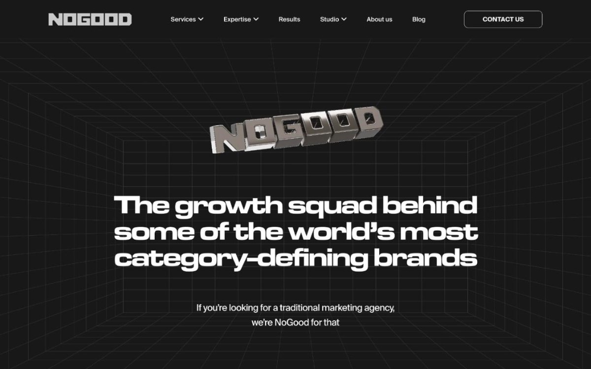 Screenshot of the NoGood website