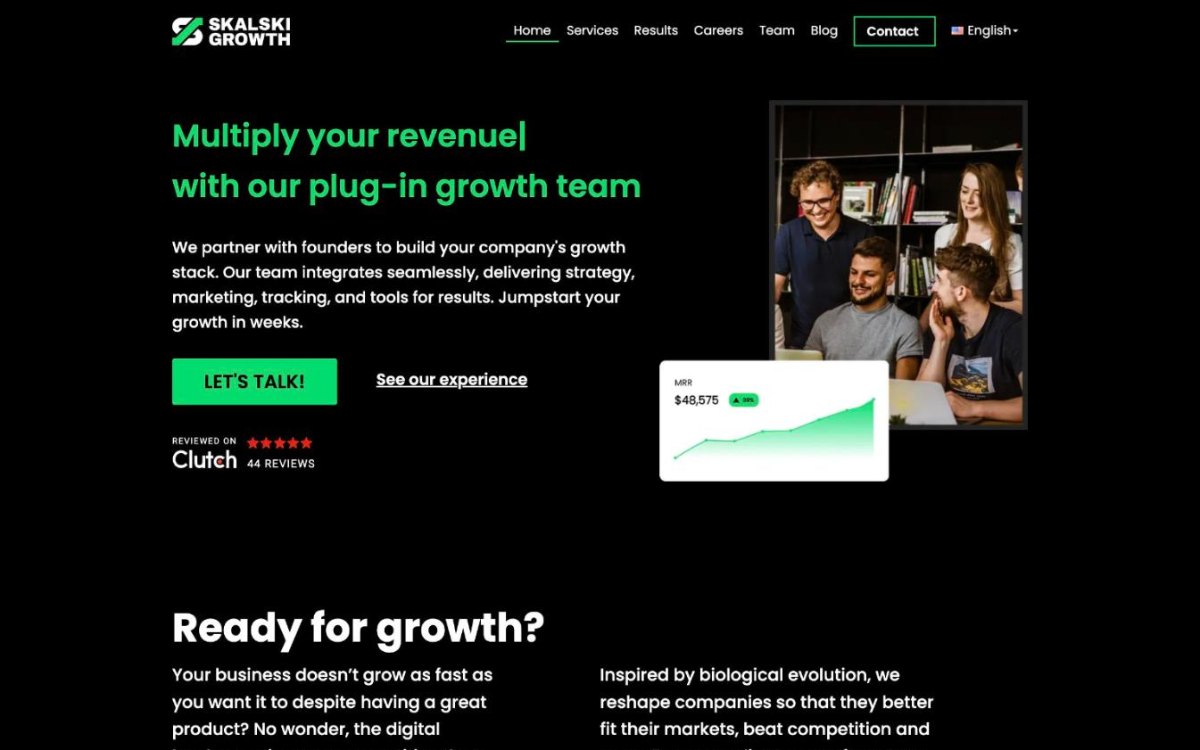 Screenshot of the Skalski Growth website